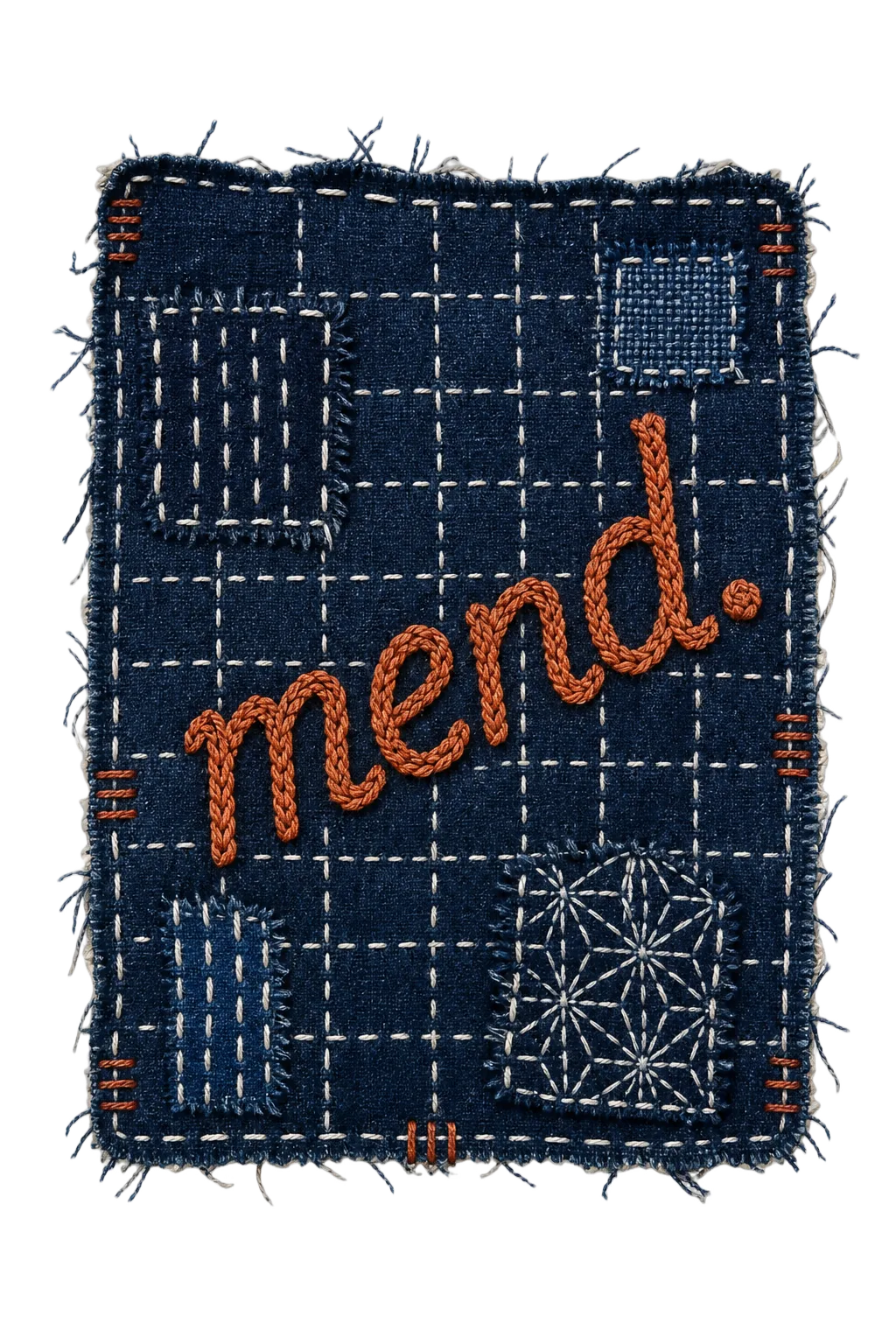 Mend (Patch) print art, up close