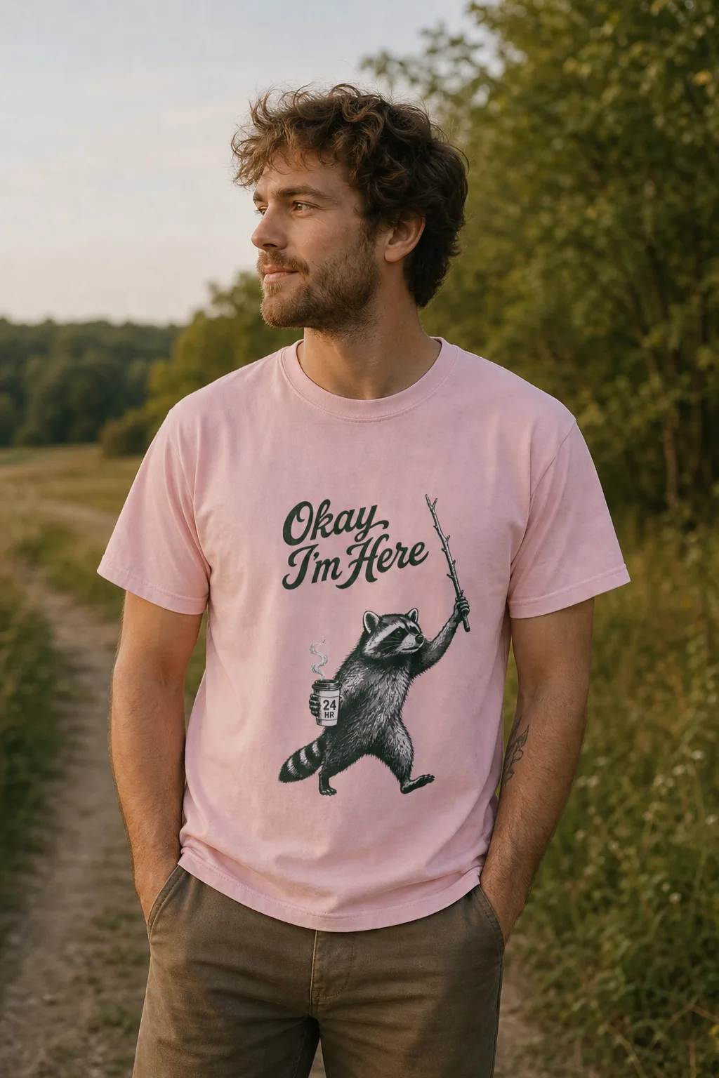 Okay, I'm Here tee, another angle