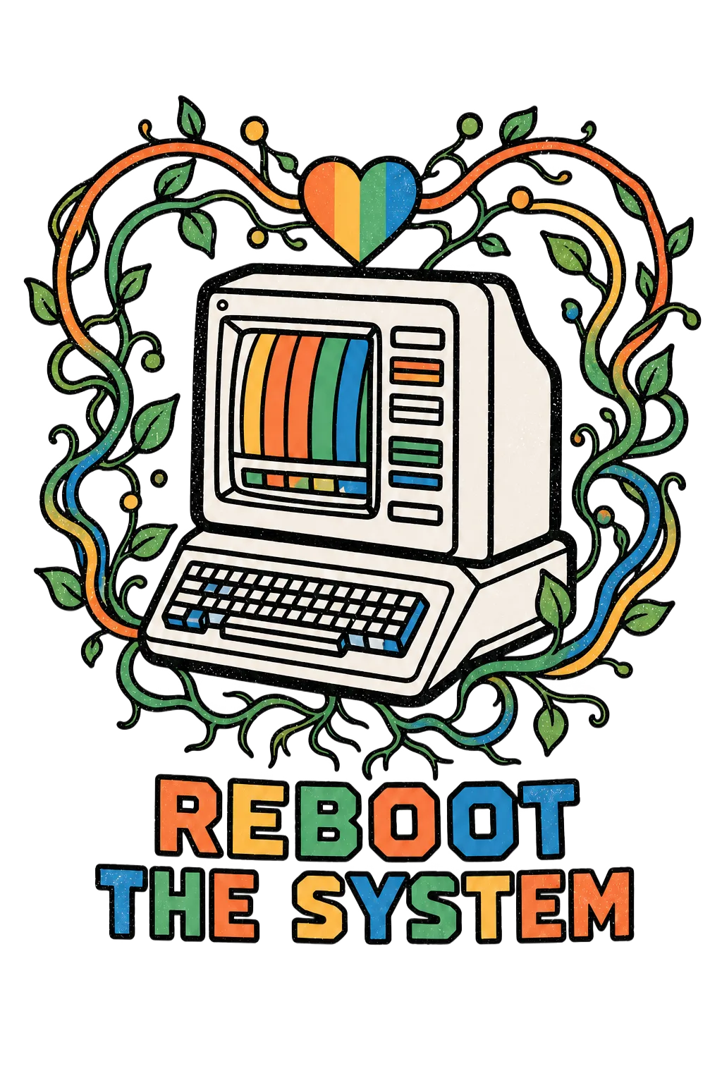 Reboot the System print art, up close