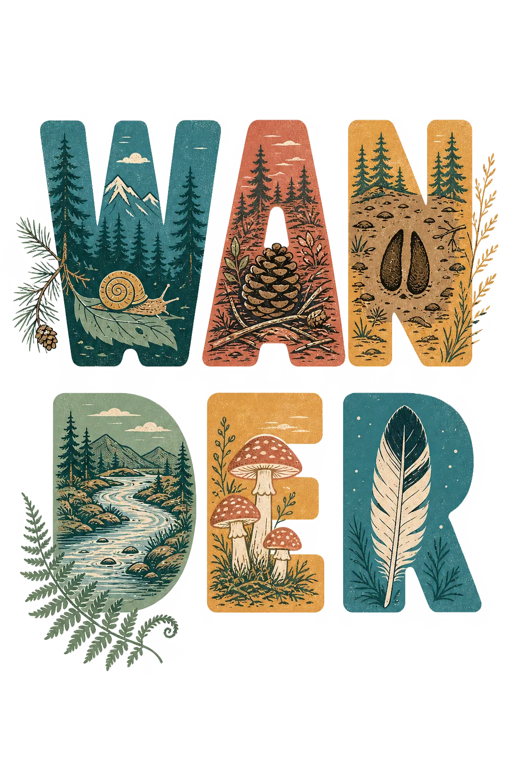 Wander print art, up close